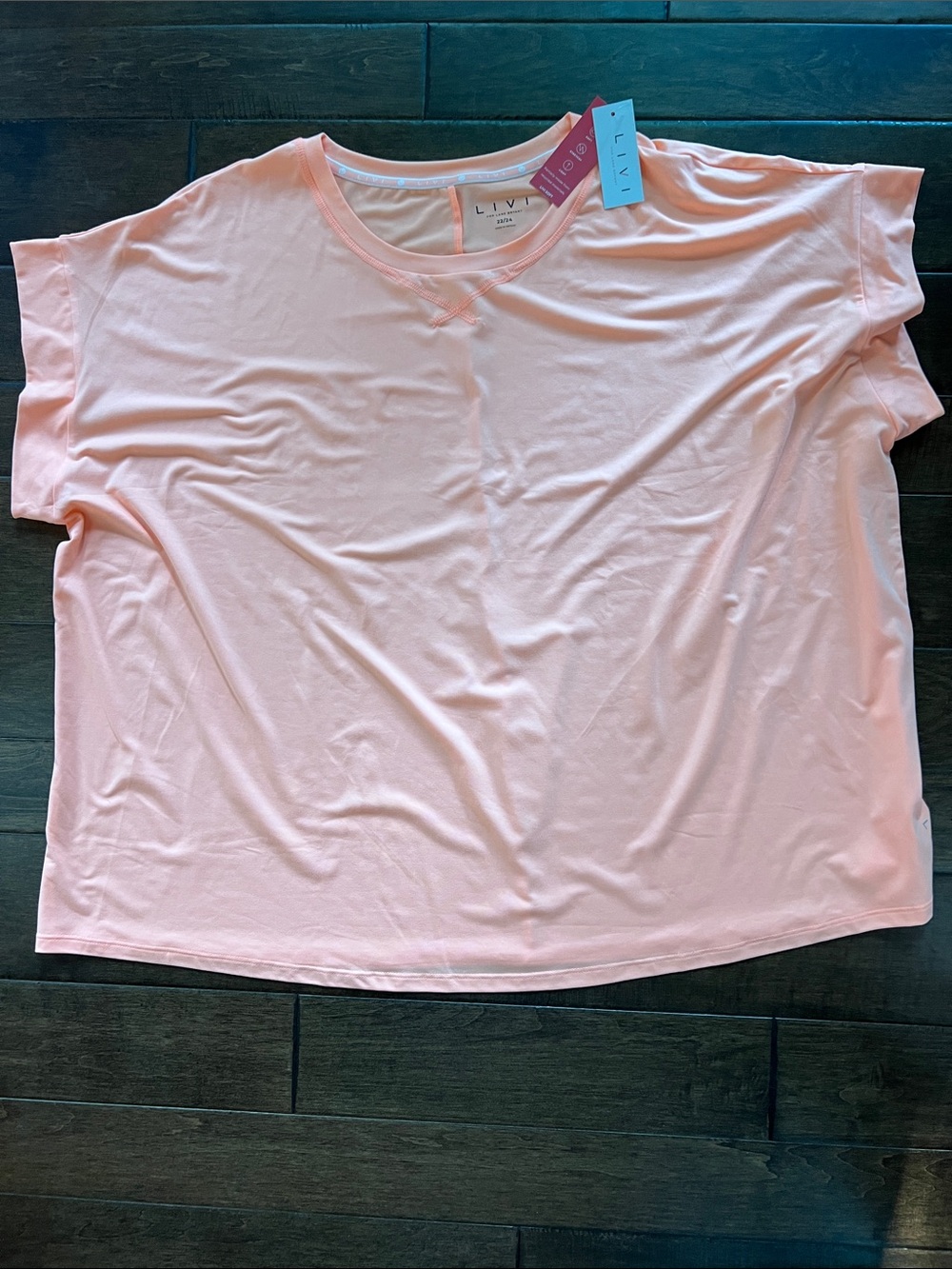 Livi Active Soft Pink Relaxed Crew Short Sleeve Top
